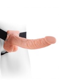 Полый страпон телесного цвета Hollow Strap-On with Balls - 24 см. - Pipedream - купить с доставкой в Хабаровске