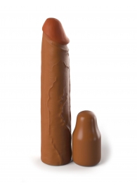 Коричневая насадка на член 2  Silicone X-tension - 20,3 см. - Pipedream - в Хабаровске купить с доставкой
