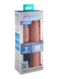 Телесная вибронасадка на член 3  Vibrating Mega X-tension with Remote - 22,9 см. - Pipedream - в Хабаровске купить с доставкой