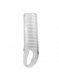 Прозрачная насадка на пенис с ребрышками и подхватом мошонки - Baile - в Хабаровске купить с доставкой