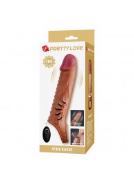 Коричневая вибронасадка с подхватом мошонки и пультом ДУ - Baile - в Хабаровске купить с доставкой