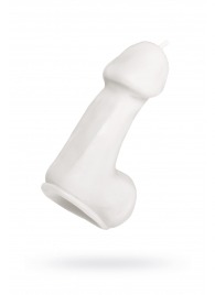 Белая свеча в форме пениса - 47 гр. - Pecado - купить с доставкой в Хабаровске