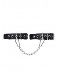 Черные оковы из одного ремешка с люверсами - Pecado - купить с доставкой в Хабаровске