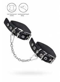 Черные оковы из одного ремешка с люверсами - Pecado - купить с доставкой в Хабаровске