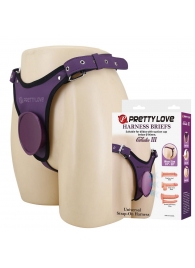 Фиолетовые трусики харнесс с платформой Caludio III - Baile - купить с доставкой в Хабаровске