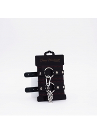 Черно-красные кожаные оковы - Crazy Handmade - купить с доставкой в Хабаровске
