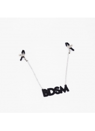 Зажимы на соски с кожаной подвеской BDSM - Crazy Handmade - купить с доставкой в Хабаровске