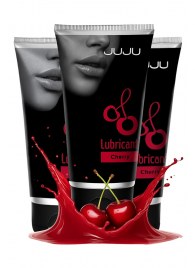 Набор из 3 съедобных лубрикантов JUJU со вкусом вишни - JuJu - купить с доставкой в Хабаровске
