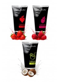 Набор из 3 съедобных лубрикантов JUJU (клубника, малина, кокос) - JuJu - купить с доставкой в Хабаровске
