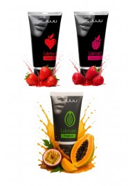 Набор из 3 съедобных лубрикантов JUJU (клубника, малина, тропические фрукты) - JuJu - купить с доставкой в Хабаровске