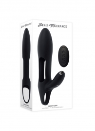 Черная насадка на пенис с вибрацией Nautilus - Zero Tolerance - в Хабаровске купить с доставкой