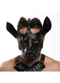 Черная кожаная маска «Собака» - Crazy Handmade - купить с доставкой в Хабаровске