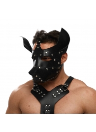 Черная кожаная маска «Собака» - Crazy Handmade - купить с доставкой в Хабаровске
