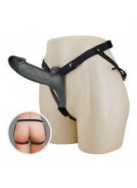 Черный полый мужской страпон London - 16,8 см. - Baile - купить с доставкой в Хабаровске