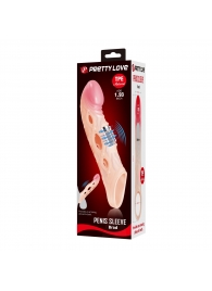 Телесная удлиняющая насадка с рельефом и вибрацией Brad - 21,3 см. - Baile - в Хабаровске купить с доставкой