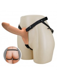 Телесный полый мужской страпон London - 16,8 см. - Baile - купить с доставкой в Хабаровске