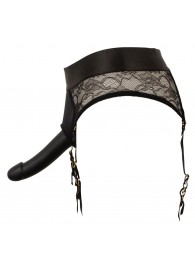 Черный женский страпон Strap-on Set: трусики и насадка - Orion - купить с доставкой в Хабаровске