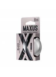 Черные утолщенные презервативы MAXUS Extra Strong с железным кейсом - 3 шт. - Maxus - купить с доставкой в Хабаровске