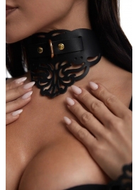 Фигурный чокер с узорами и золотистой фурнитурой - Crazy Handmade - купить с доставкой в Хабаровске