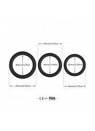 Набор из 3 черных эрекционных колец Stay Hard - Boys of Toys - в Хабаровске купить с доставкой