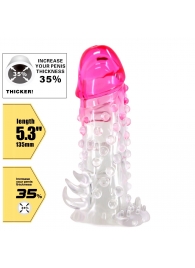 Прозрачно-розовая насадка на пенис Wilford - 13,5 см. - Baile - в Хабаровске купить с доставкой