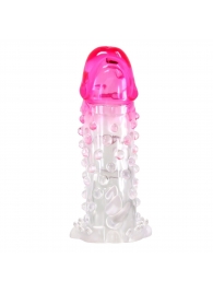 Прозрачно-розовая насадка на пенис Wilford - 13,5 см. - Baile - в Хабаровске купить с доставкой