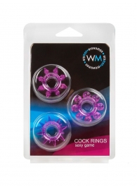 Набор из 3 лиловых эрекционных колец различной формы - Erowoman-Eroman - в Хабаровске купить с доставкой