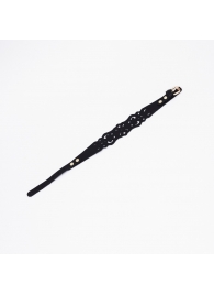 Черный ажурный чокер с золотистой фурнитурой - Crazy Handmade - купить с доставкой в Хабаровске