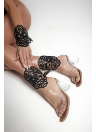 Черный фигурные оковы с золотистой фурнитурой - Crazy Handmade - купить с доставкой в Хабаровске