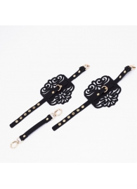 Черный фигурные оковы с золотистой фурнитурой - Crazy Handmade - купить с доставкой в Хабаровске