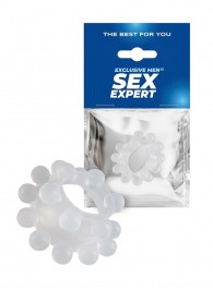 Эластичное эрекционное кольцо с двумя рядами шариков - Sex Expert - в Хабаровске купить с доставкой