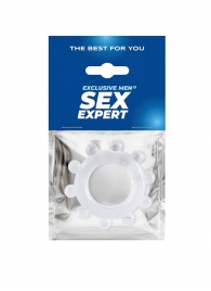 Прозрачное эрекционное кольцо со стимулирующими шариками - Sex Expert - в Хабаровске купить с доставкой