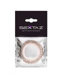 Эрекционное кольцо с бежевыми «ресничками» - Sextaz - в Хабаровске купить с доставкой