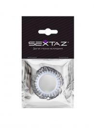 Эластичное эрекционное колечко с черными «ресничками» - Sextaz - в Хабаровске купить с доставкой