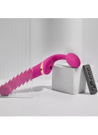 Ярко-розовый безремневой страпон Multi Orgasm Bendable Strap-On size XL с клиторальной стимуляцией - Strap-on-me - купить с доставкой в Хабаровске