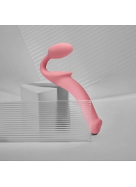 Розовый безремневой страпон Strap-on-me Semi-Realistic Bendable Strap-On size XL - Strap-on-me - купить с доставкой в Хабаровске