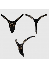 Черный пояс для фиксации насадок Strap-On-Me Leatherette Harness Fabulous - Strap-on-me - купить с доставкой в Хабаровске