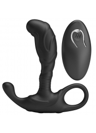 Черный изогнутый массажёр простаты с вибрацией и пультом ДУ - Baile - в Хабаровске купить с доставкой