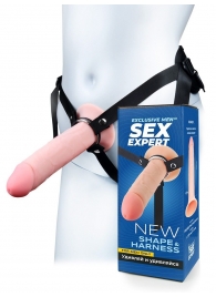 Мужской полый страпон на регулируемых ремешках - 22 см. - Sex Expert - купить с доставкой в Хабаровске