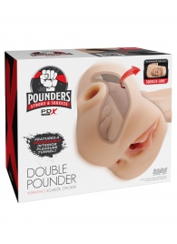 Телесный мастурбатор с вибрацией Double Pounder Vibrating Squeeze Stroker - Pipedream - в Хабаровске купить с доставкой