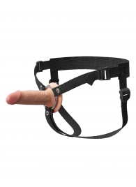 Телесный пустотелый фаллопротез 5’’ Hollow Silicone Strap-On - 14 см. - Pipedream - купить с доставкой в Хабаровске