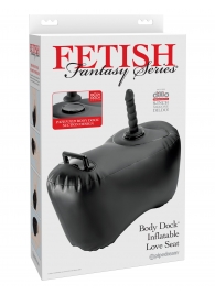 Черное надувное кресло с платформой для фиксации дилдо Body Dock Inflatable Love Seat - Pipedream - купить с доставкой в Хабаровске