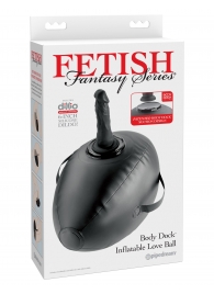 Черный надувной мяч с платформой для фиксации дилдо Body Dock Inflatable Love Ball - Pipedream - купить с доставкой в Хабаровске