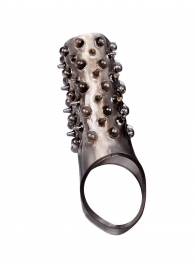 Дымчатая насадка на пенис с шипами и выпуклостями - 12,5 см. - Sex Expert - в Хабаровске купить с доставкой