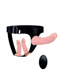 Женский страпон с 3 насадками и вибрацией - Erowoman-Eroman - купить с доставкой в Хабаровске