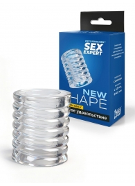 Прозрачная сквозная насадка на пенис с ребрышками - Sex Expert - в Хабаровске купить с доставкой
