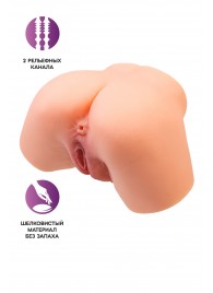 Телесный реалистичный мастурбатор-полуторс с 2 любовными входами - No Name - в Хабаровске купить с доставкой