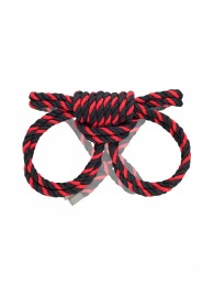 Черно-красные наручники-оковы ’’Узел-омега’’ из хлопковой веревки - Pecado - купить с доставкой в Хабаровске