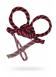 Черно-красные наручники-оковы ’’Узел-омега’’ из хлопковой веревки - Pecado - купить с доставкой в Хабаровске
