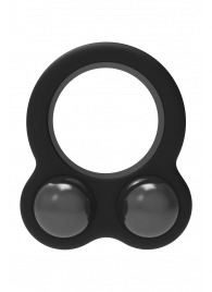 Черное эрекционное кольцо с утяжелителями Cockring Dual Weight - Dream Toys - в Хабаровске купить с доставкой